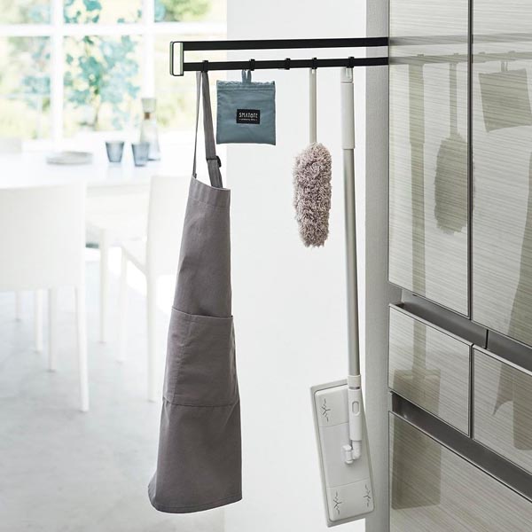 タワー　マグネット冷蔵庫横隠せるスライドフック　ブラック